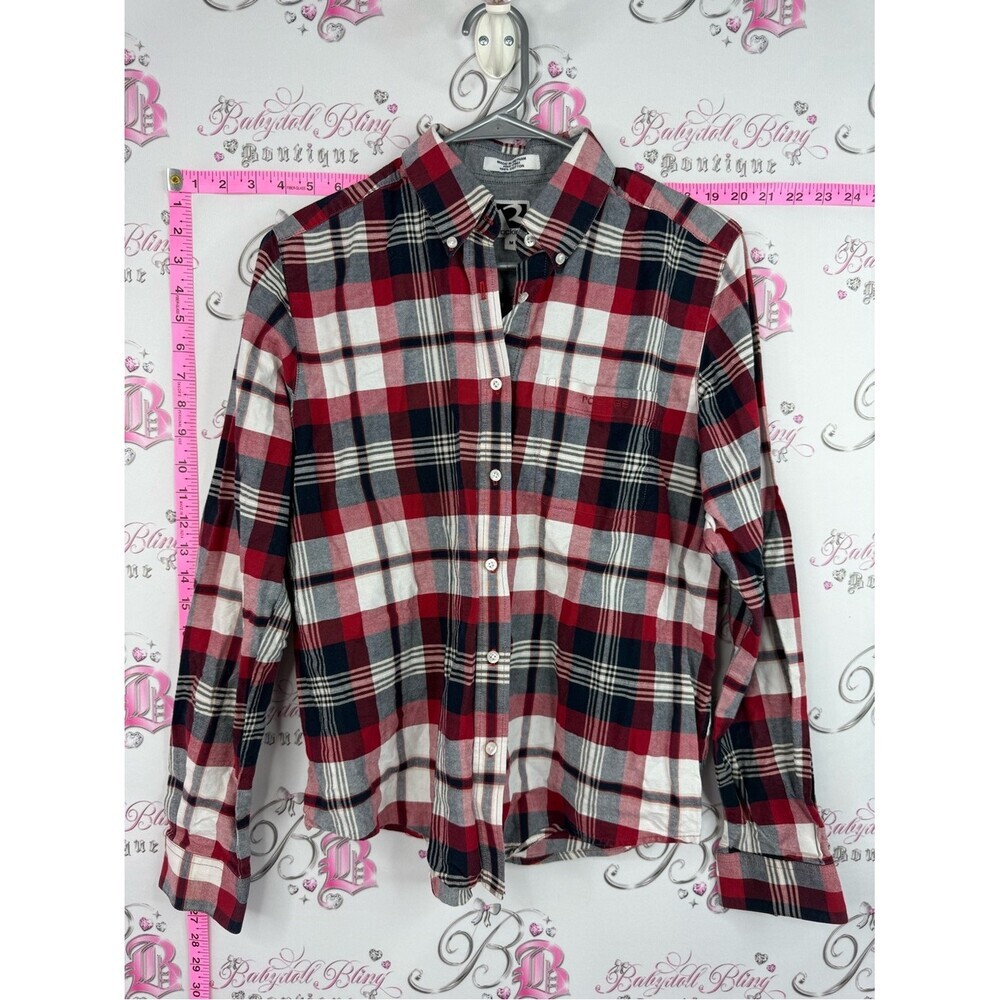 Rockies Red Black White Plaid Button-Down Shirt